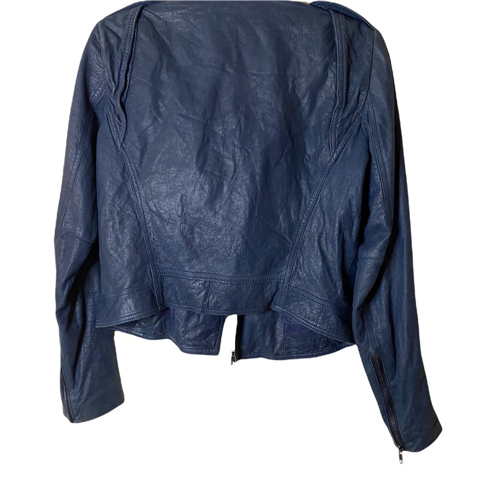 Theory Blue Leather Jacket